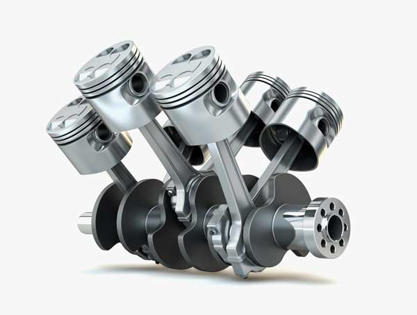 V6 engine pistons
